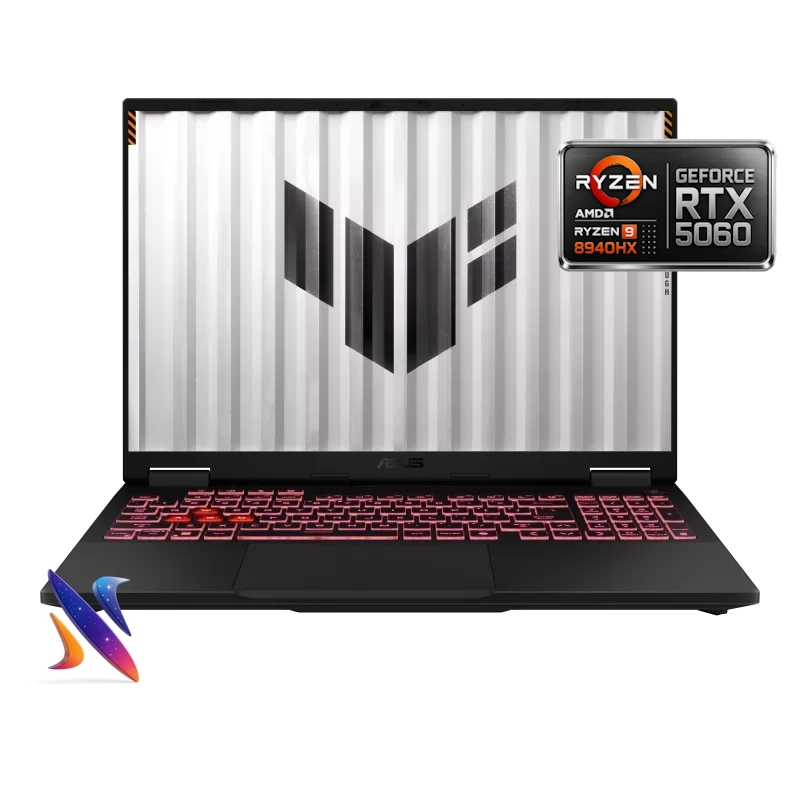 ASUS-TUF-FA608P-NX1-012 لپ تاپ 16 اینچی گیمینگ ایسوس Asus TUF Gaming FA608PM R9-8940HX 32GB 2TB 8G-RTX5060 Nvidia Graphics 165Hz 2K - Image 1